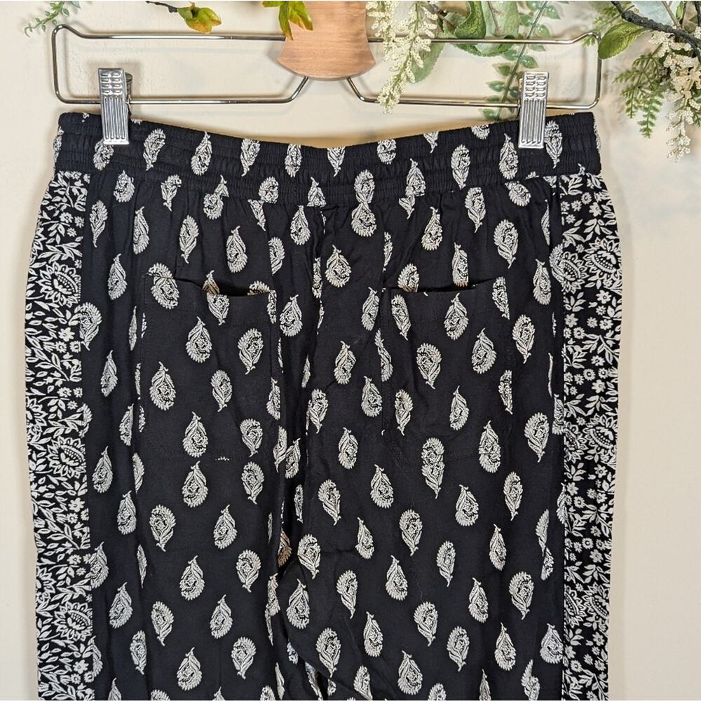 Fat Face Black Floral Jogger Pants Size 6 - Picture 8 of 11
